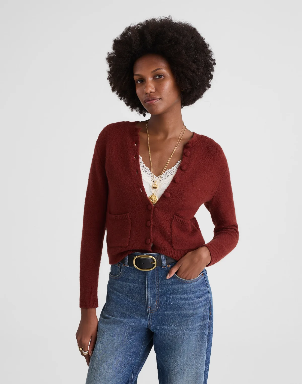 Patch-Pocket Cotton-Blend Cardigan