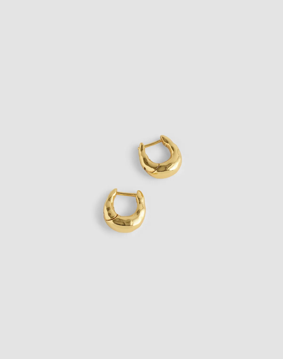 Hammered Puffy Huggie Hoop Earrings