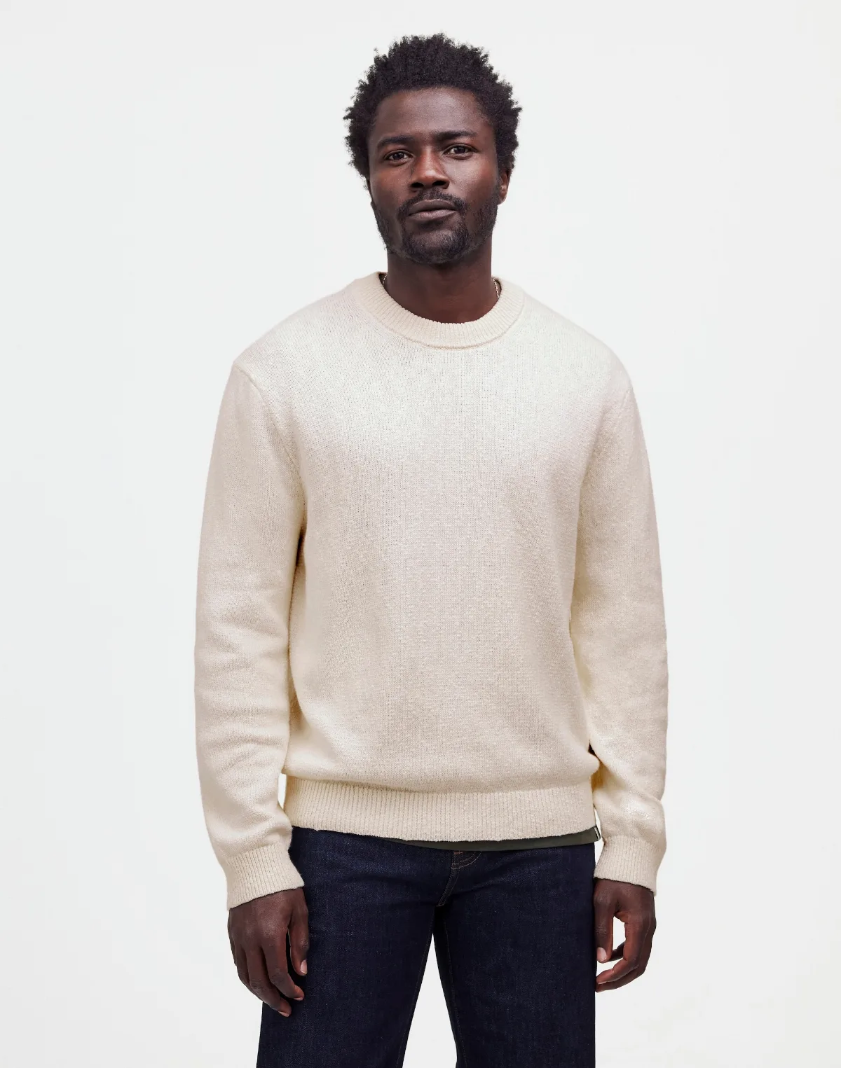 Crewneck Sweater in Textured Cotton
