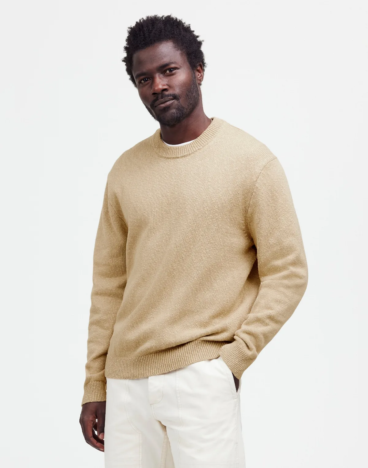 Crewneck Sweater in Textured Cotton