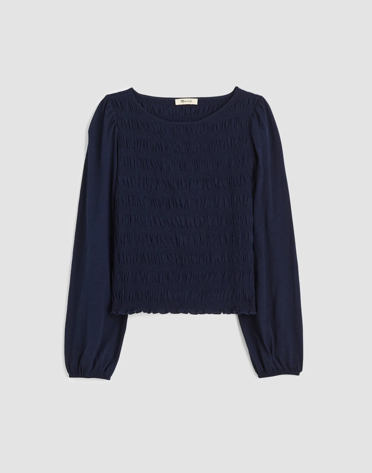 Smocked Boatneck Top by MW