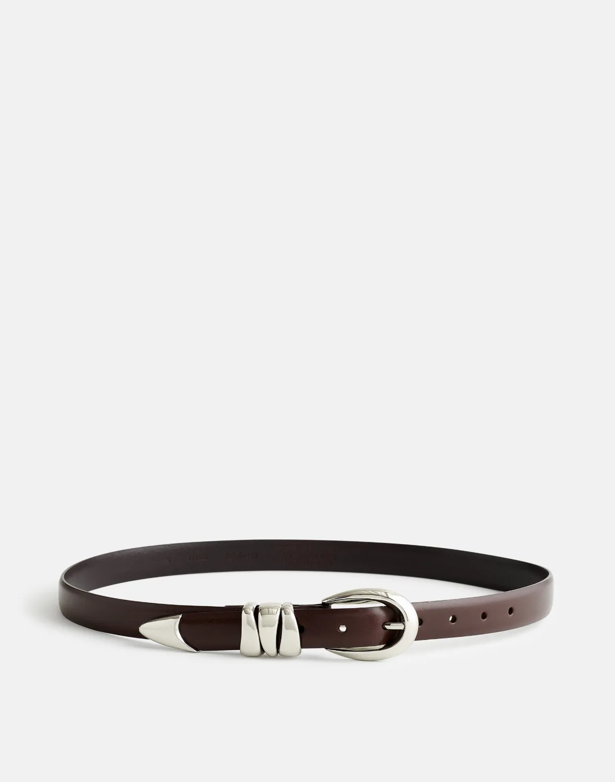 Triple Metal Keeper Belt in Leather