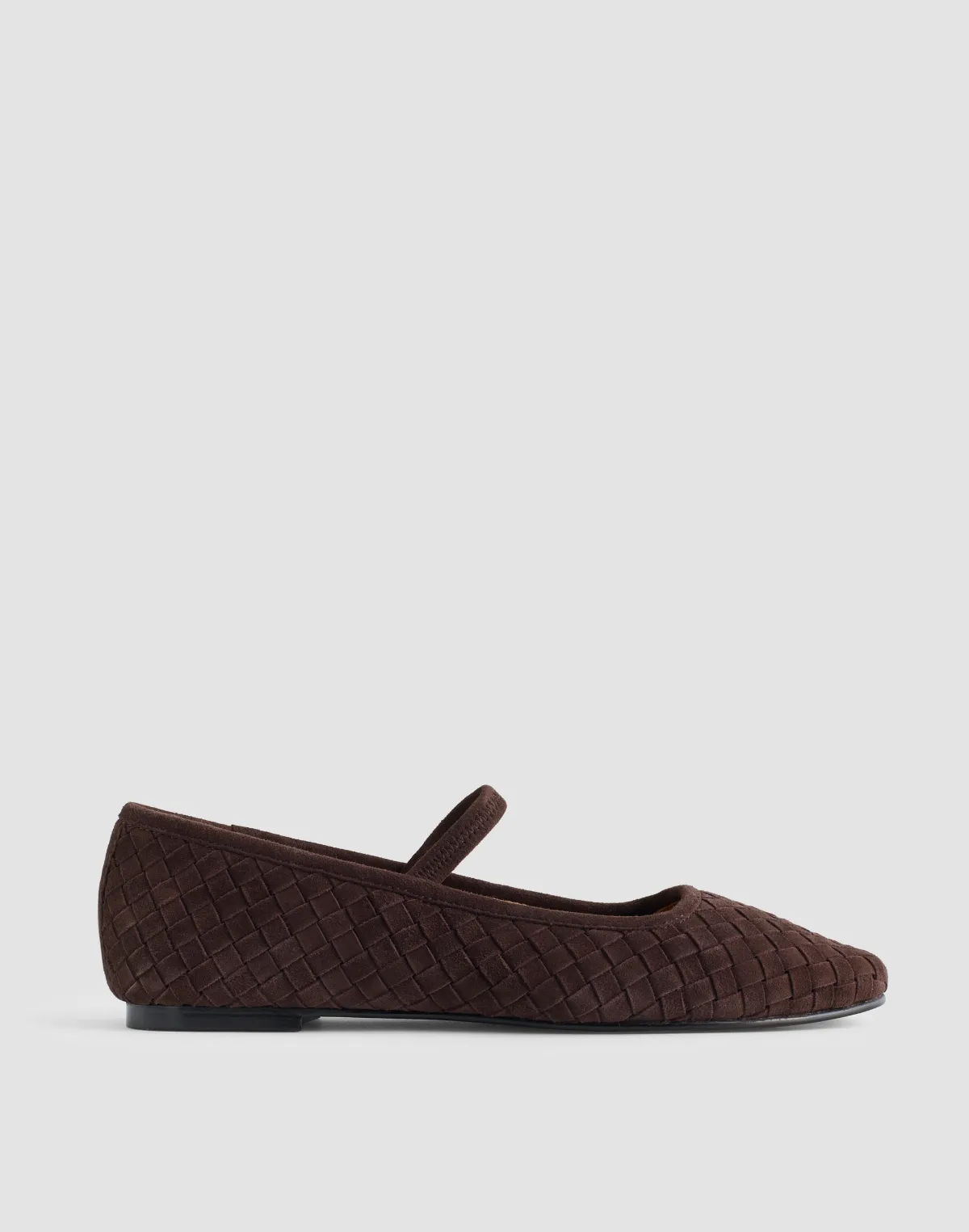 The Greta Ballet Flat in Woven Suede