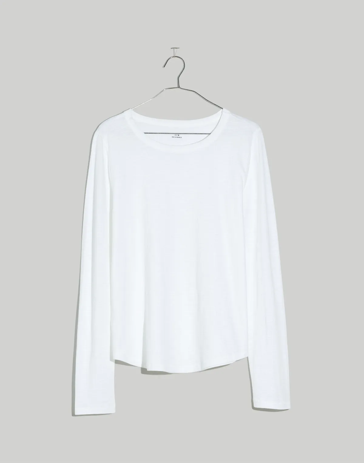 Whisper Cotton Rib-Crewneck Long-Sleeve Tee