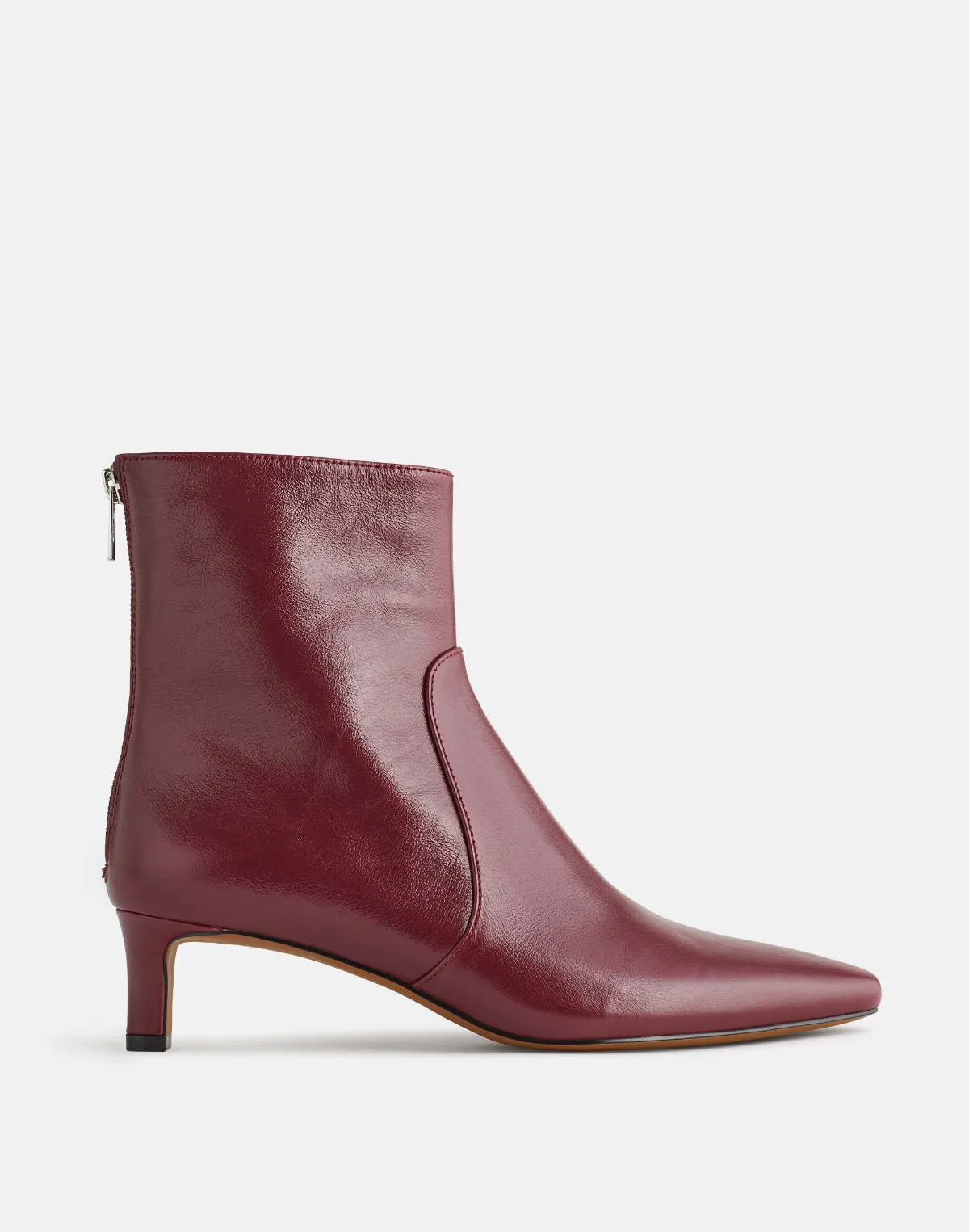 The Dimes Kitten-Heel Boot in Crinkle Leather