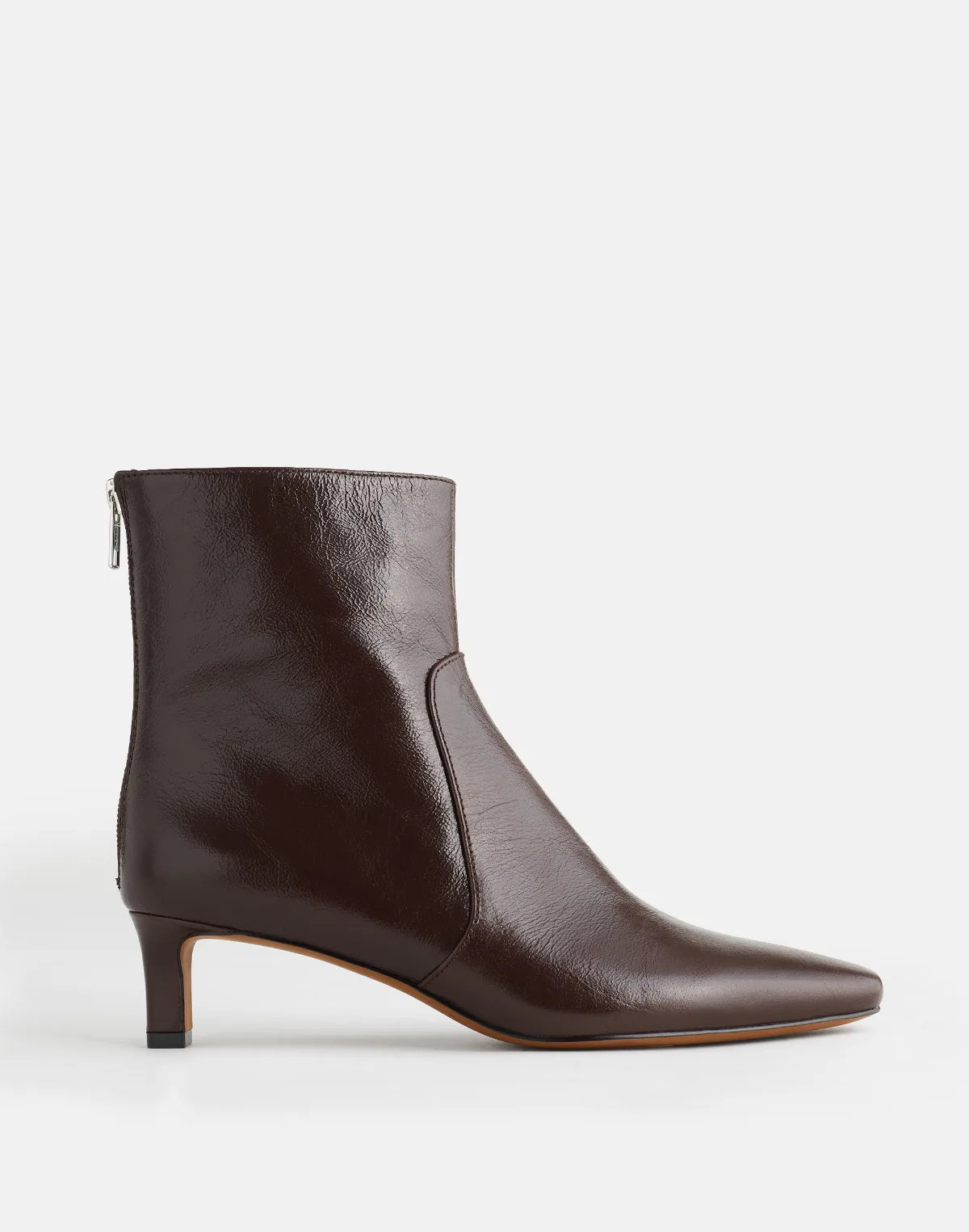 The Dimes Kitten-Heel Boot in Crinkle Leather