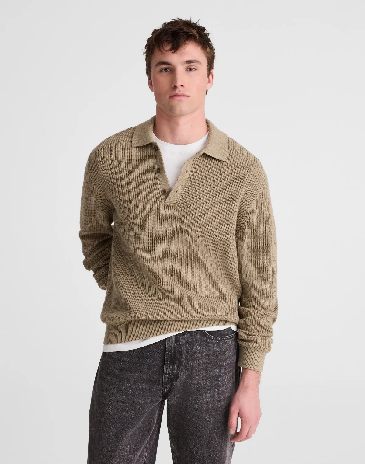 Cotton Shaker-Stitch Polo