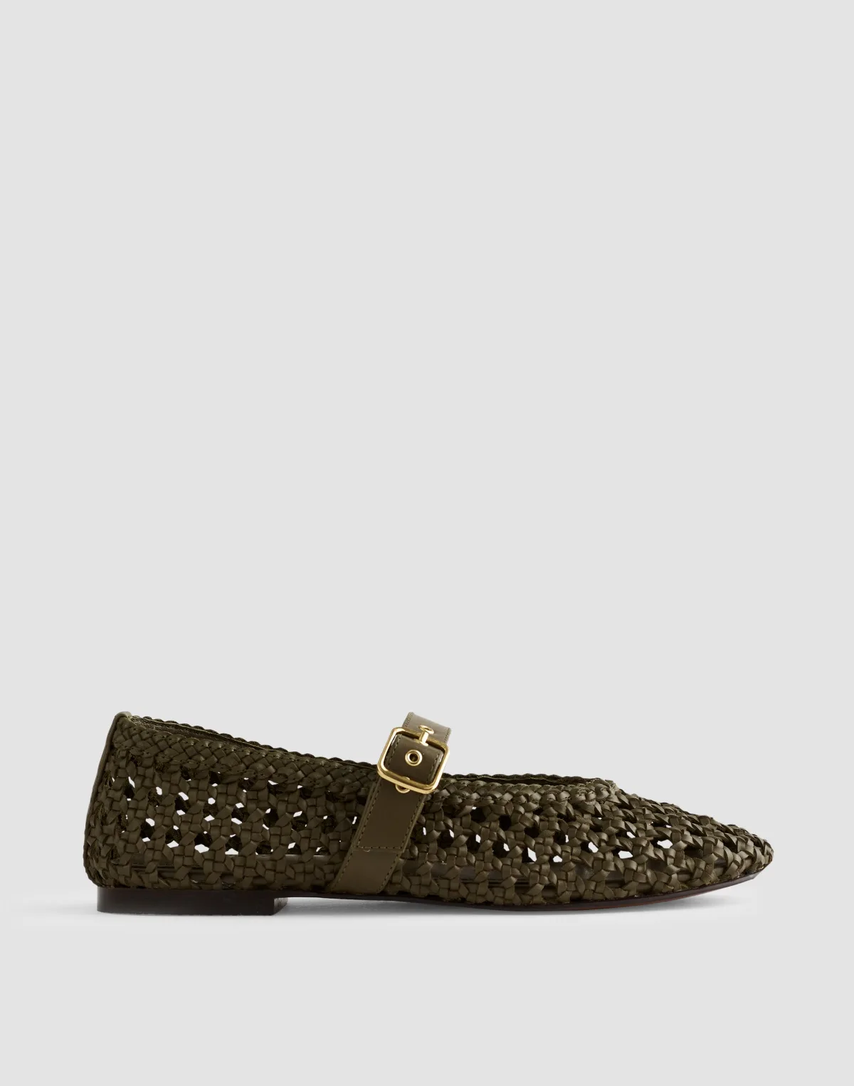 The Remy Mary Jane Flat in Woven Leather