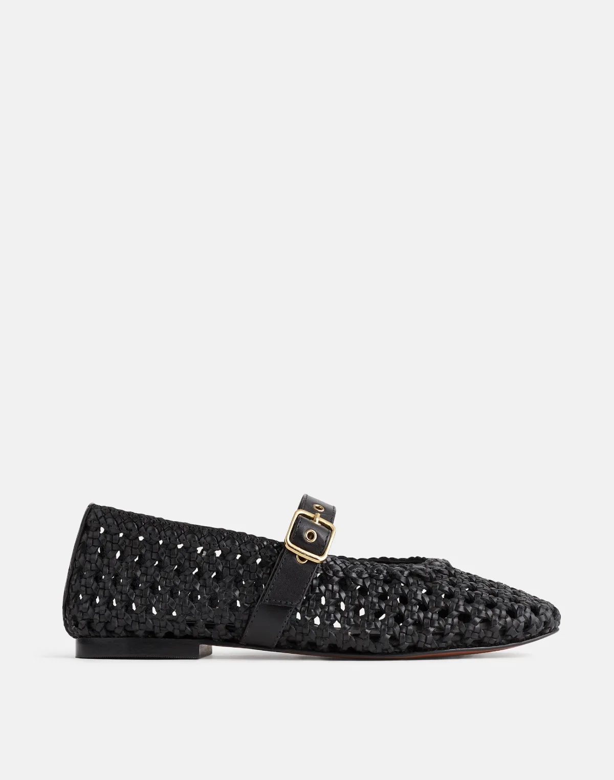 The Remy Mary Jane Flat in Woven Leather