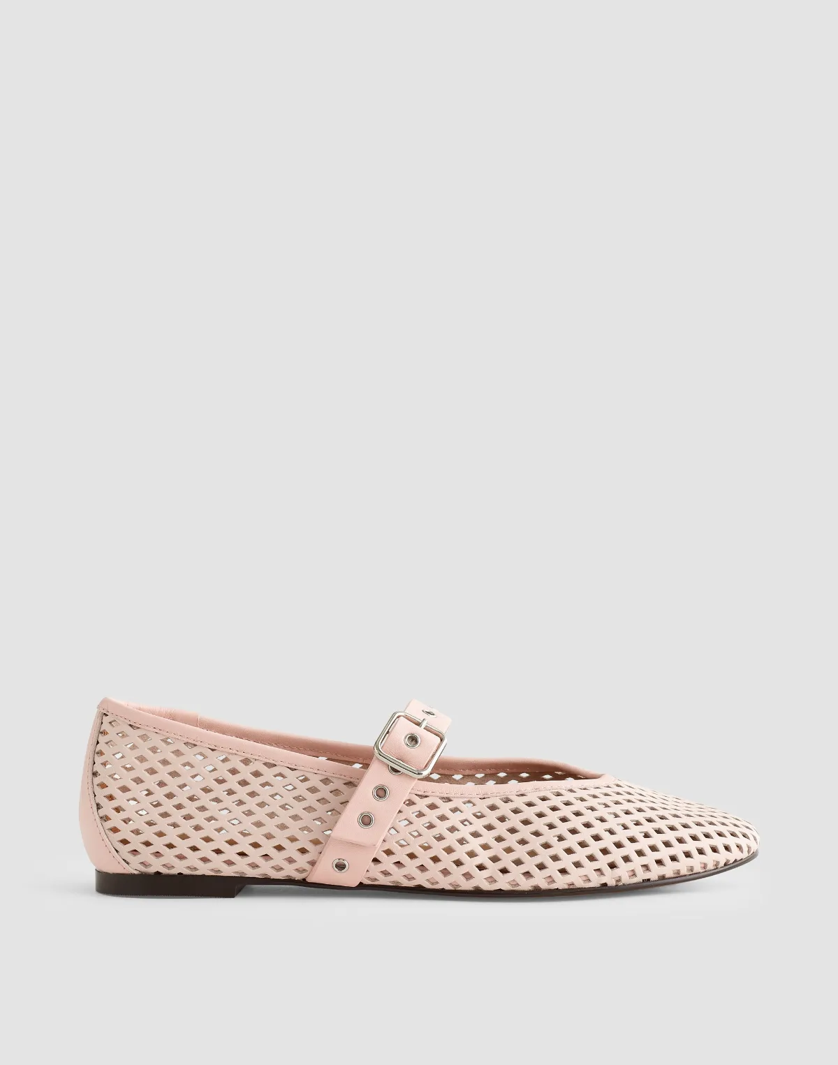 The Remy Mary Jane Flat in Perforated Leather