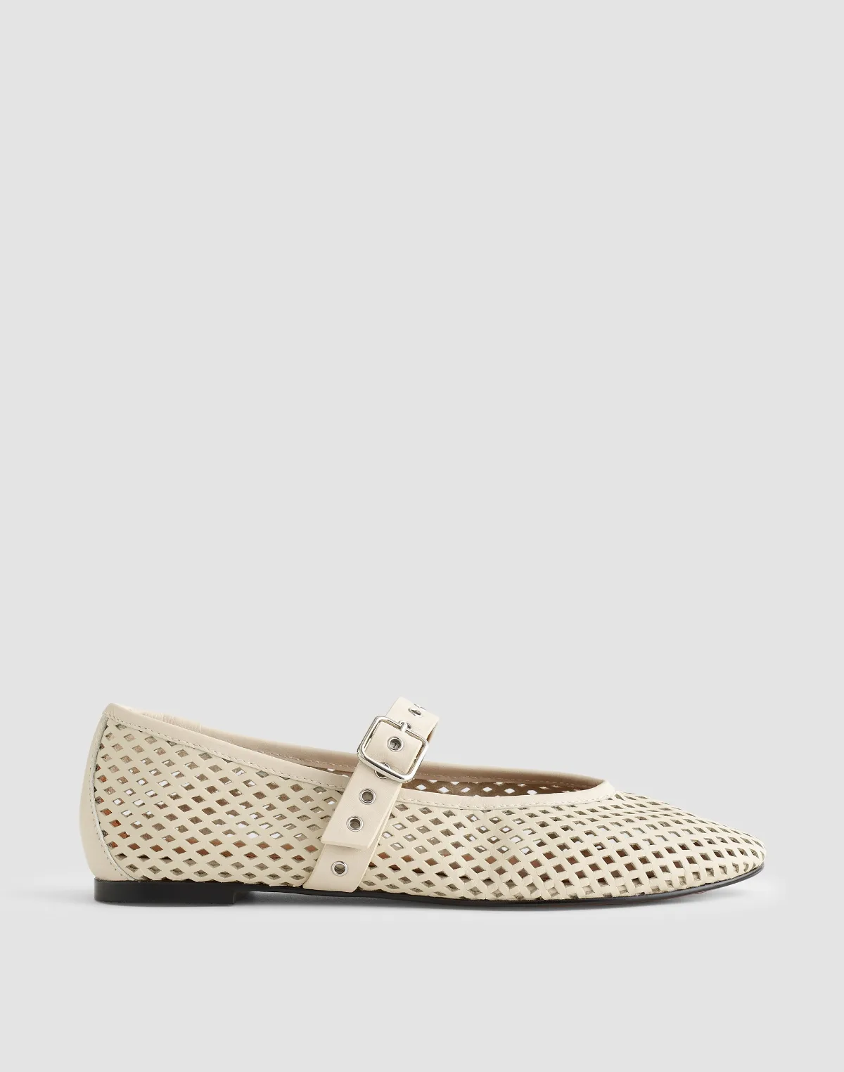 The Remy Mary Jane Flat in Perforated Leather