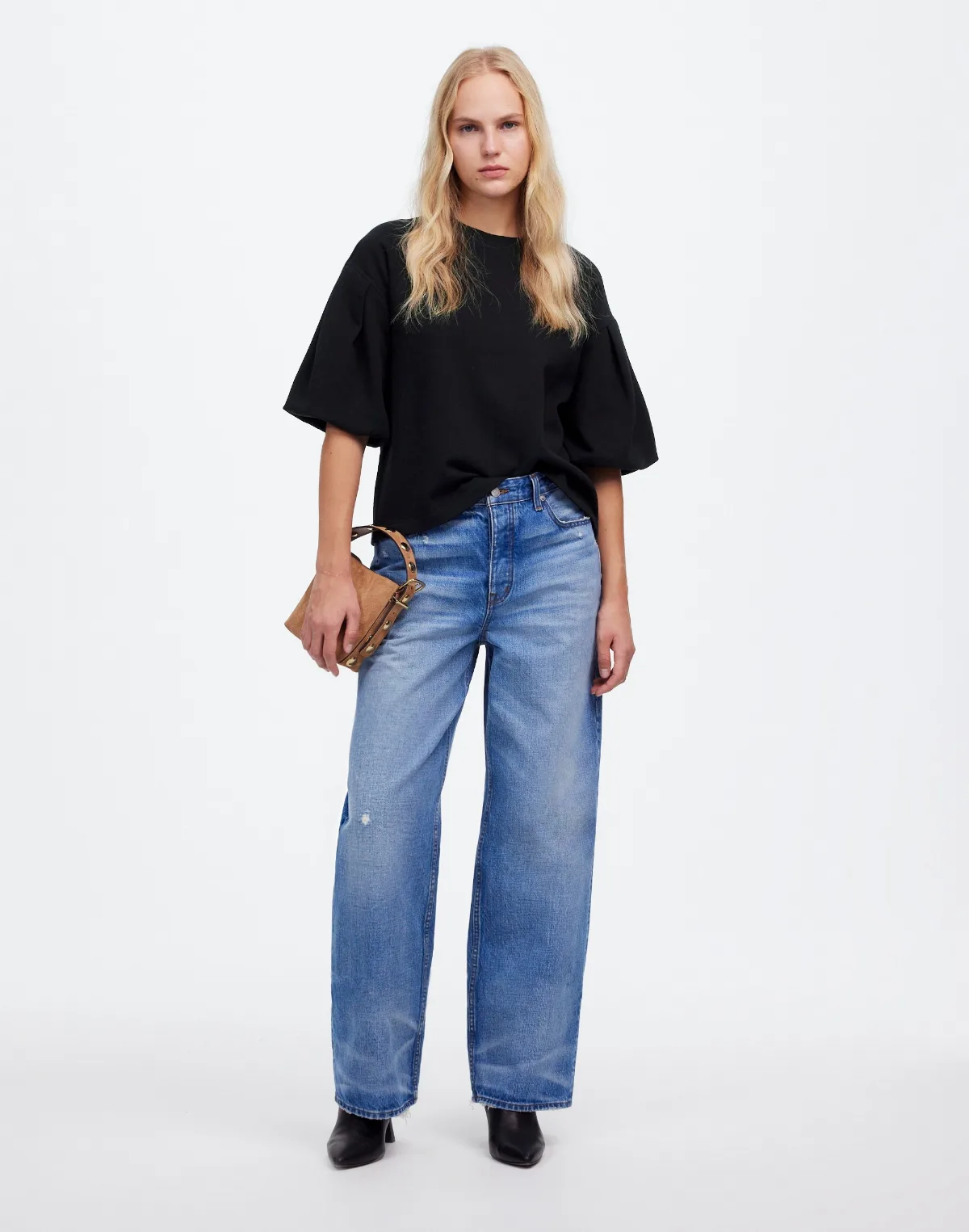 Puff-Sleeve Sweatshirt Tee by MW