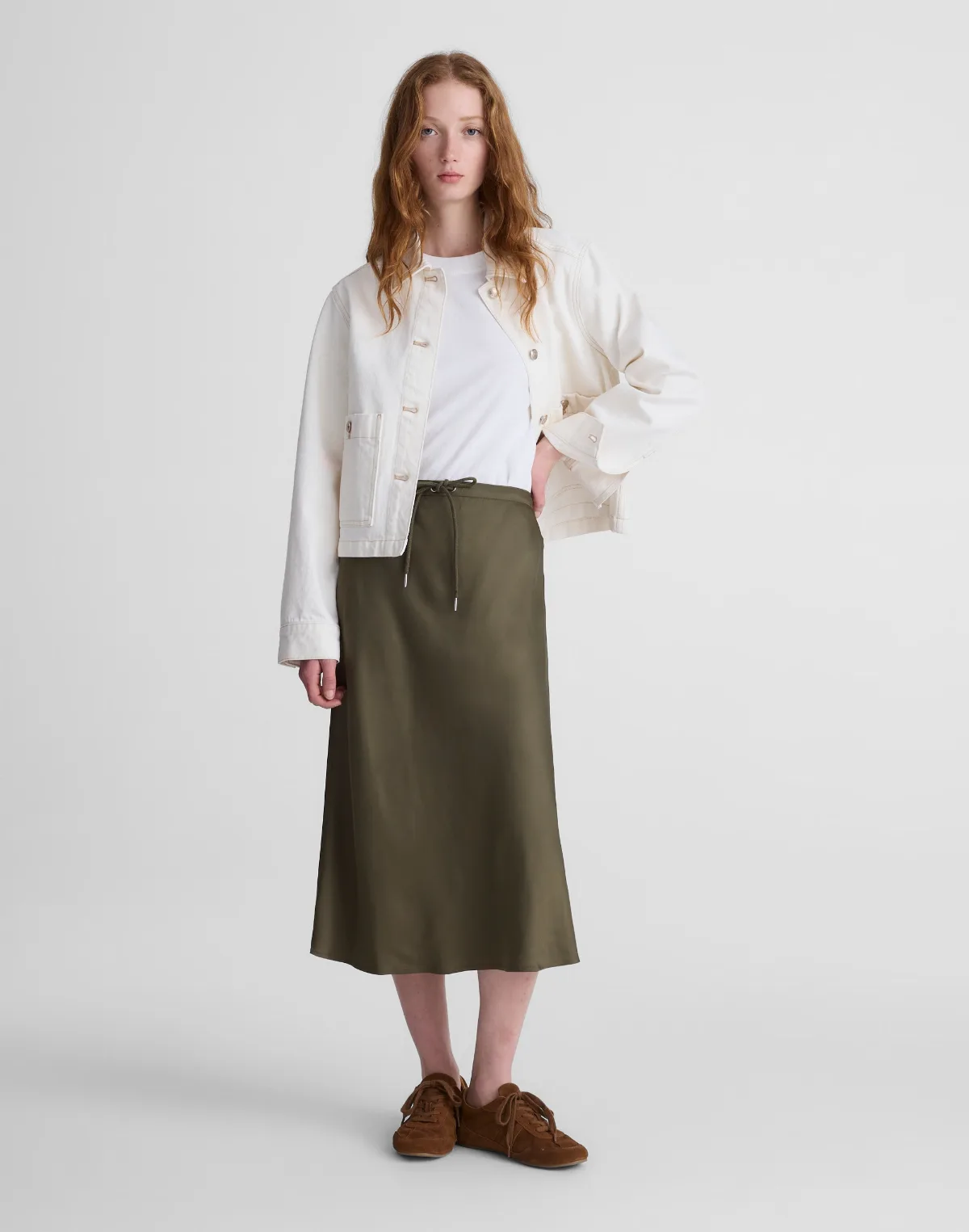 Drawstring Midi Skirt by MW