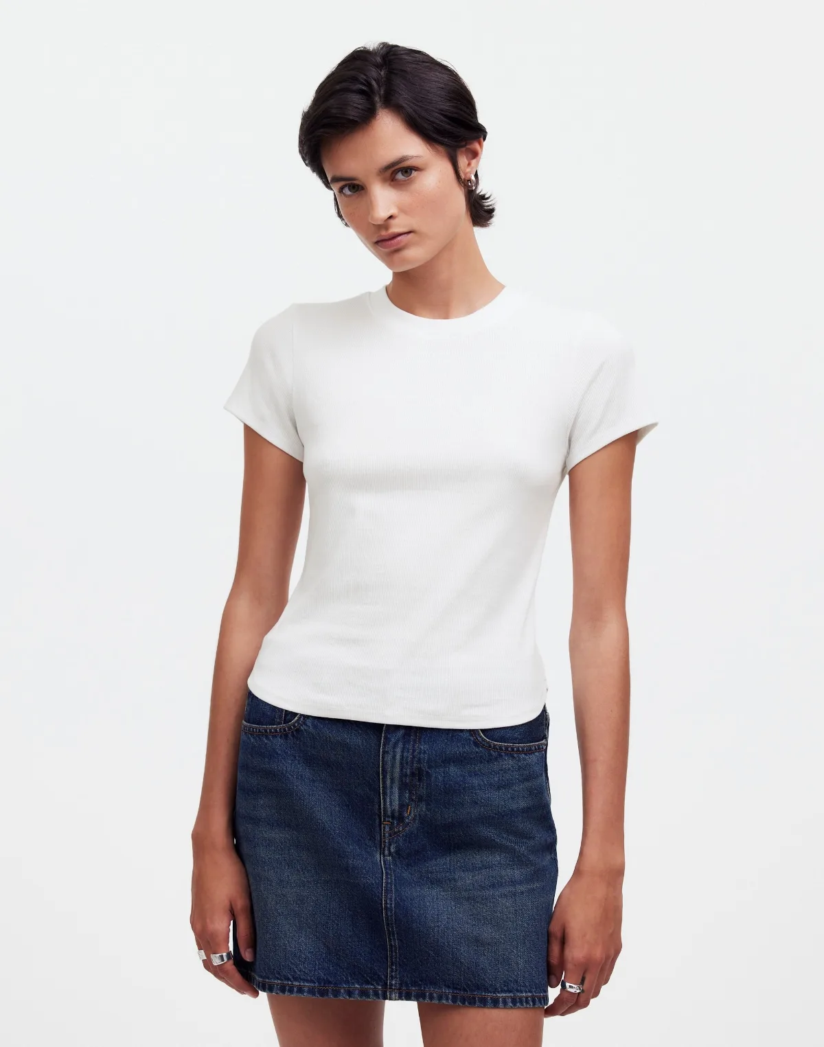 (re)generative Cotton Ribbed Crewneck Tee