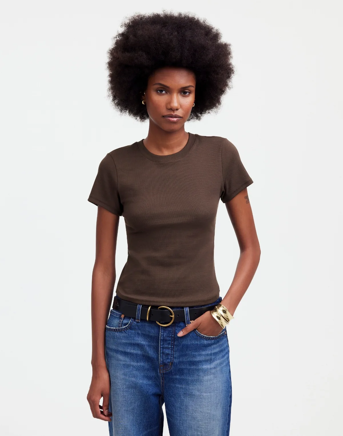 (re)generative Cotton Ribbed Crewneck Tee