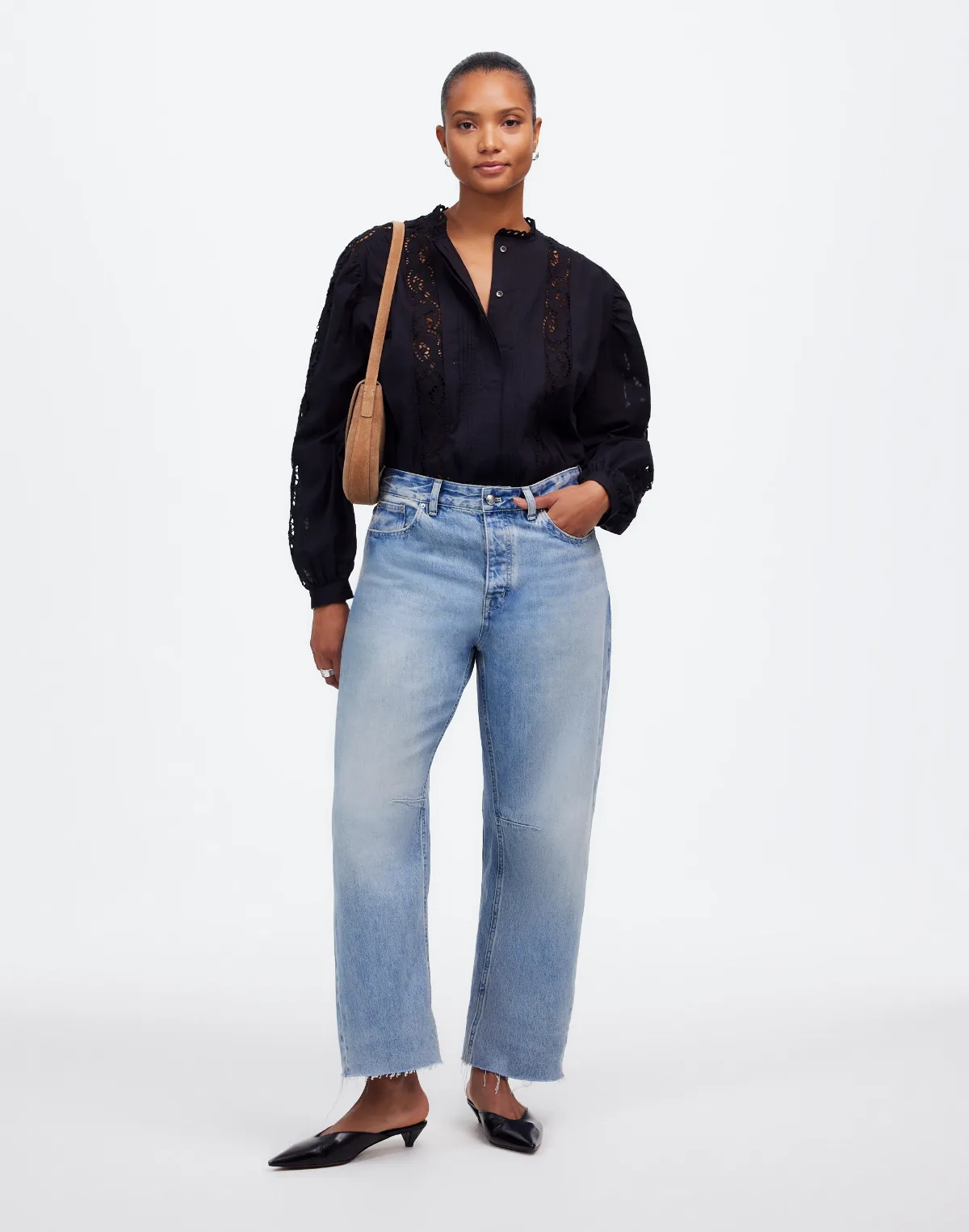 The Curvy Darted Barrel-Leg Jean