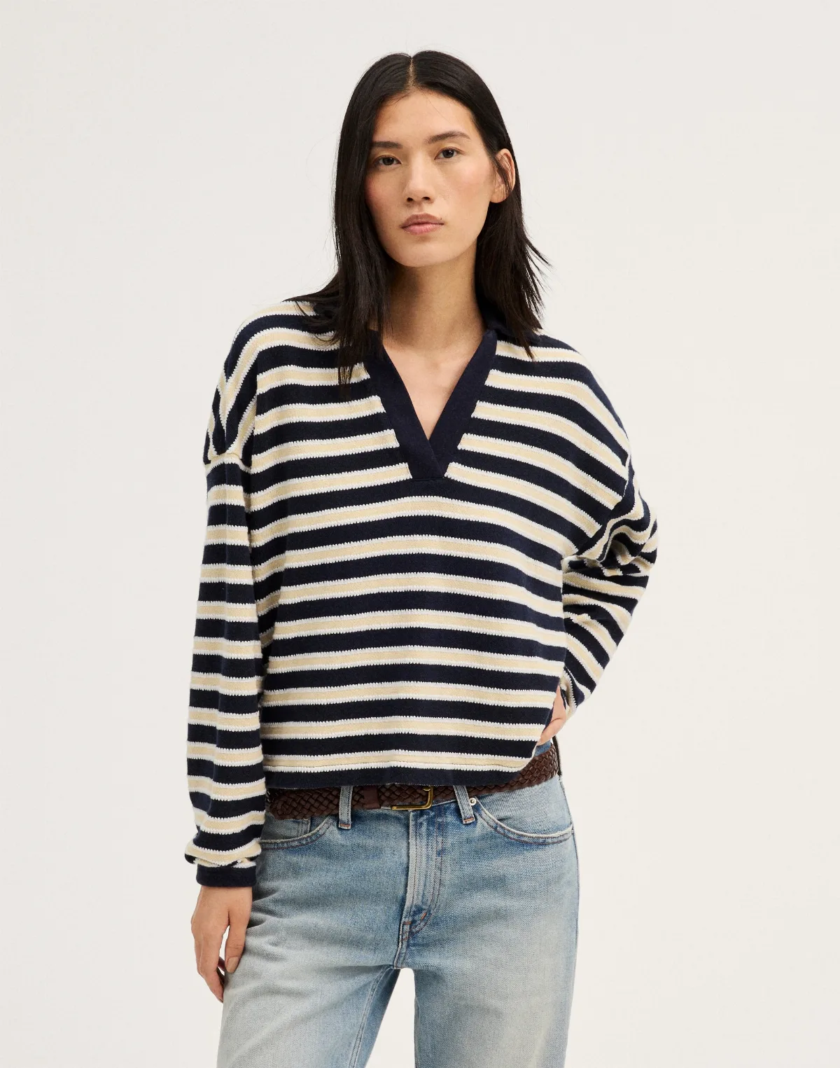 Relaxed Polo Shirt in Stripe
