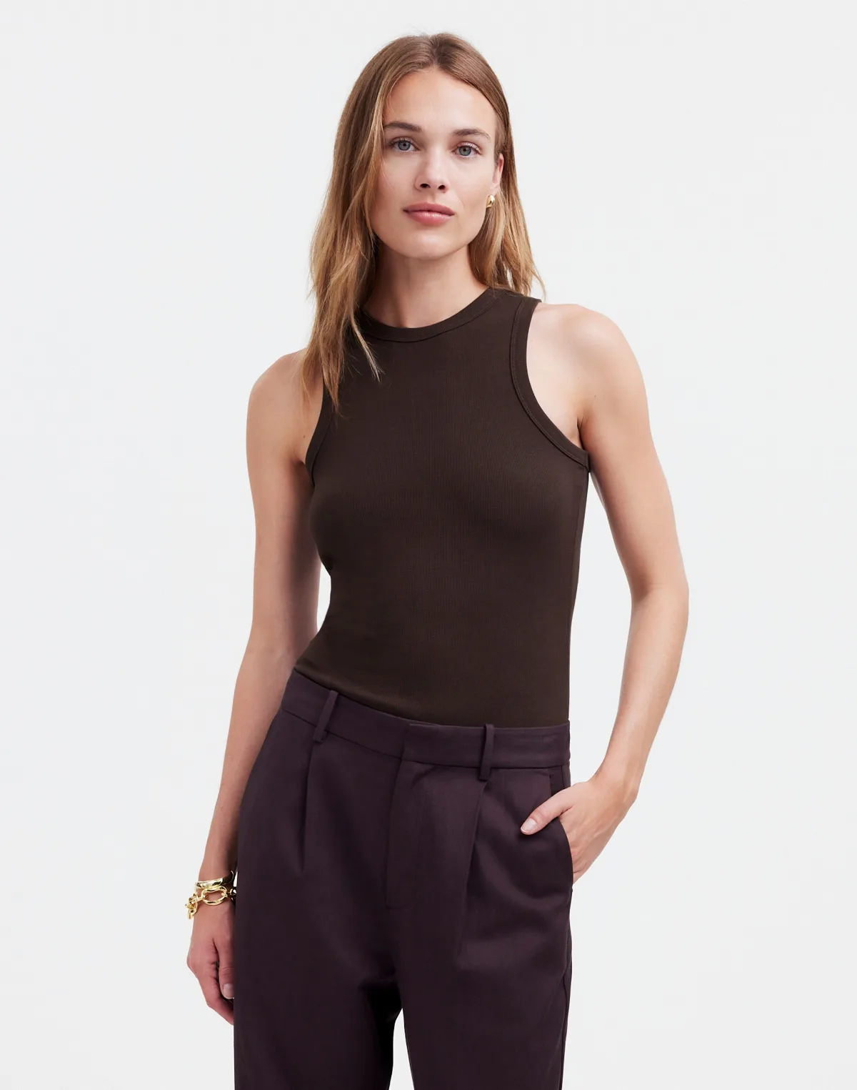 (re)generative Cotton Ribbed Cutaway Tank by MW