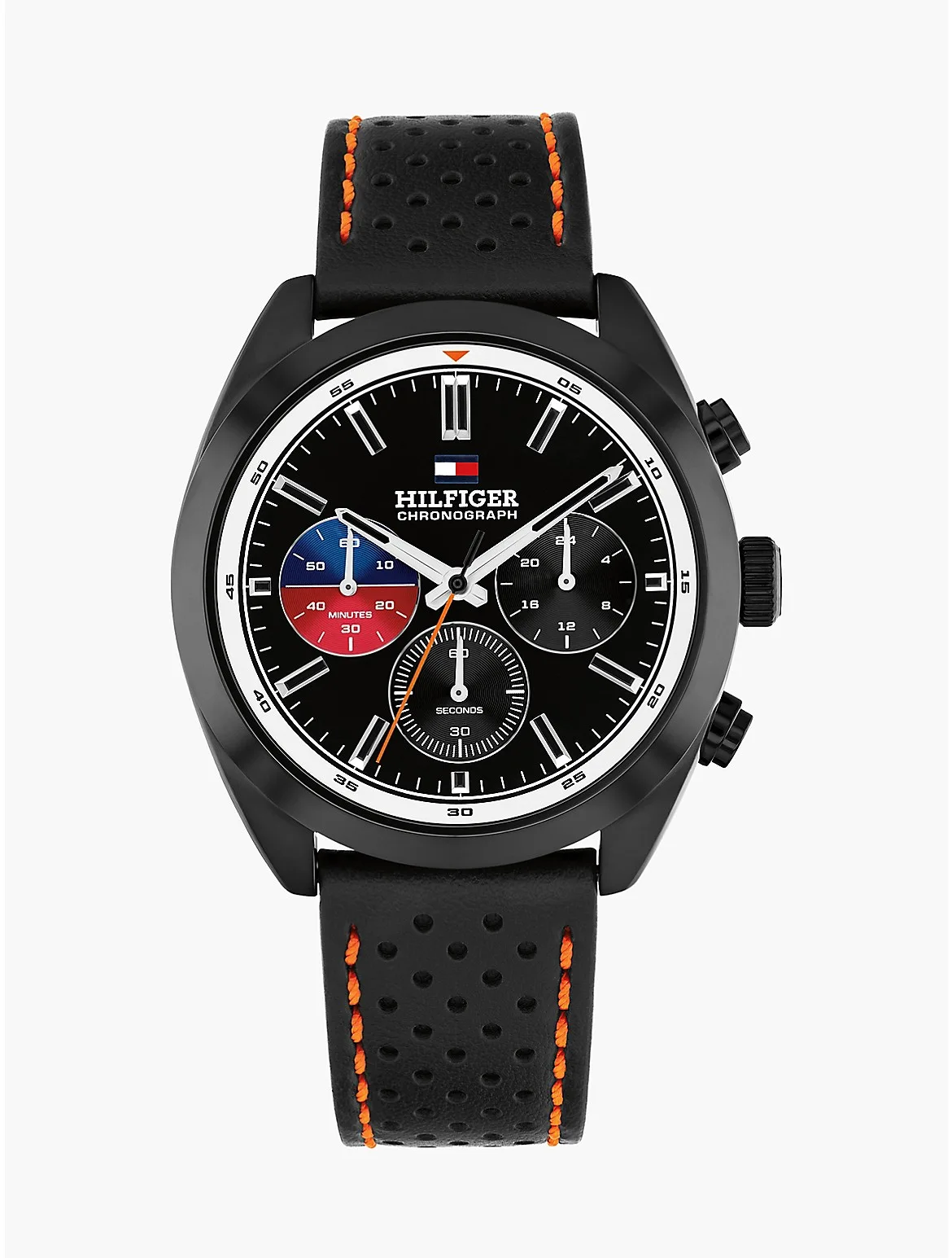 40MM Leather Strap Chronograph Watch