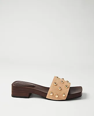 Suede Studded Sandal