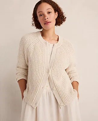 Haven Well Within Cotton Tape Yarn V-Neck Cardigan
