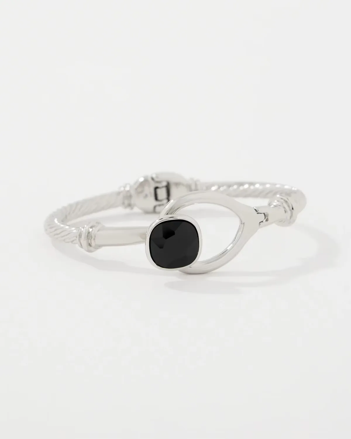 Black Glass Hinge Bracelet
