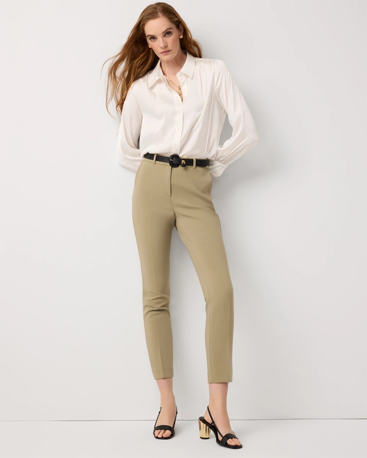 High-Rise Slim Ankle Pants