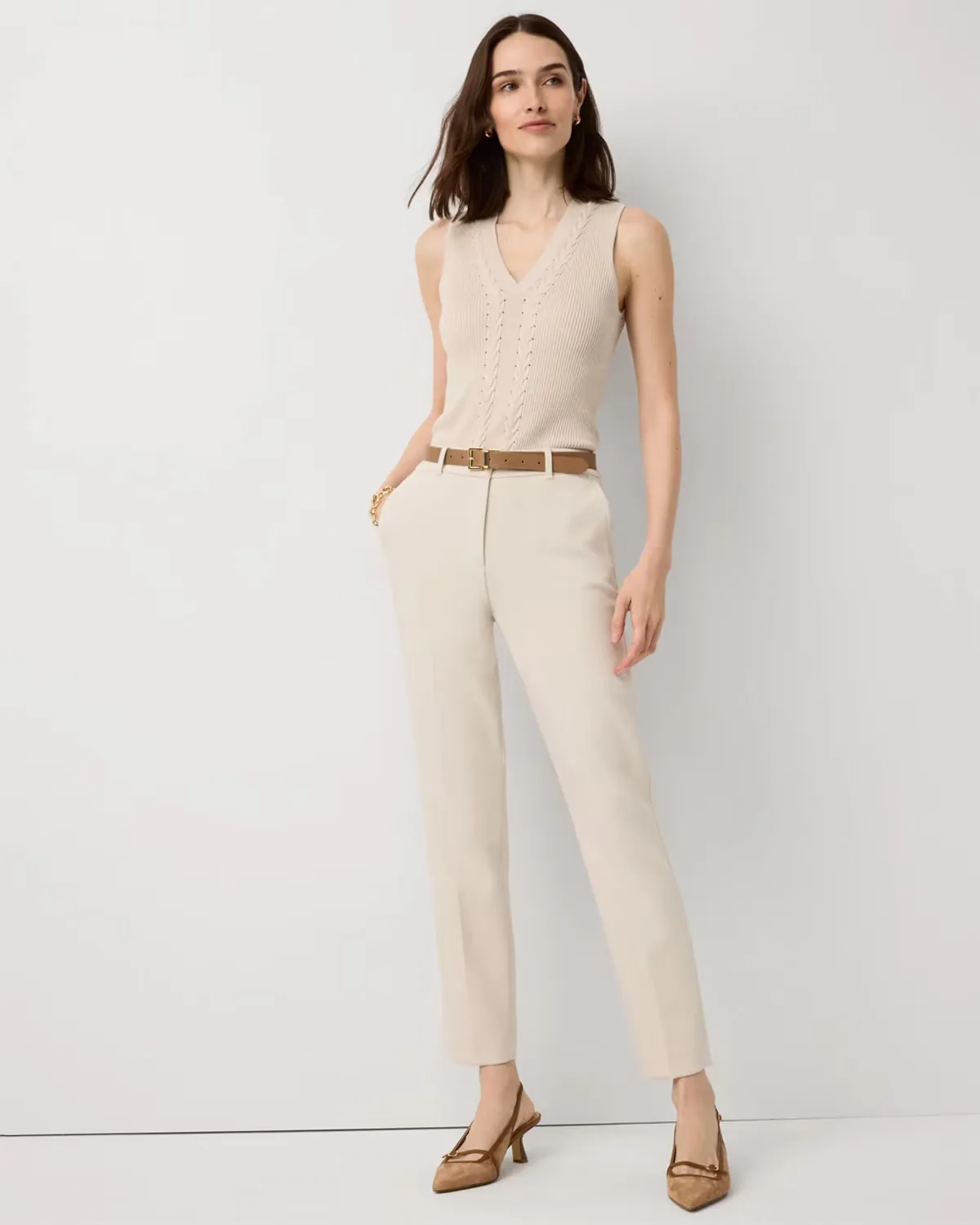 High-Rise Slim Ankle Pants
