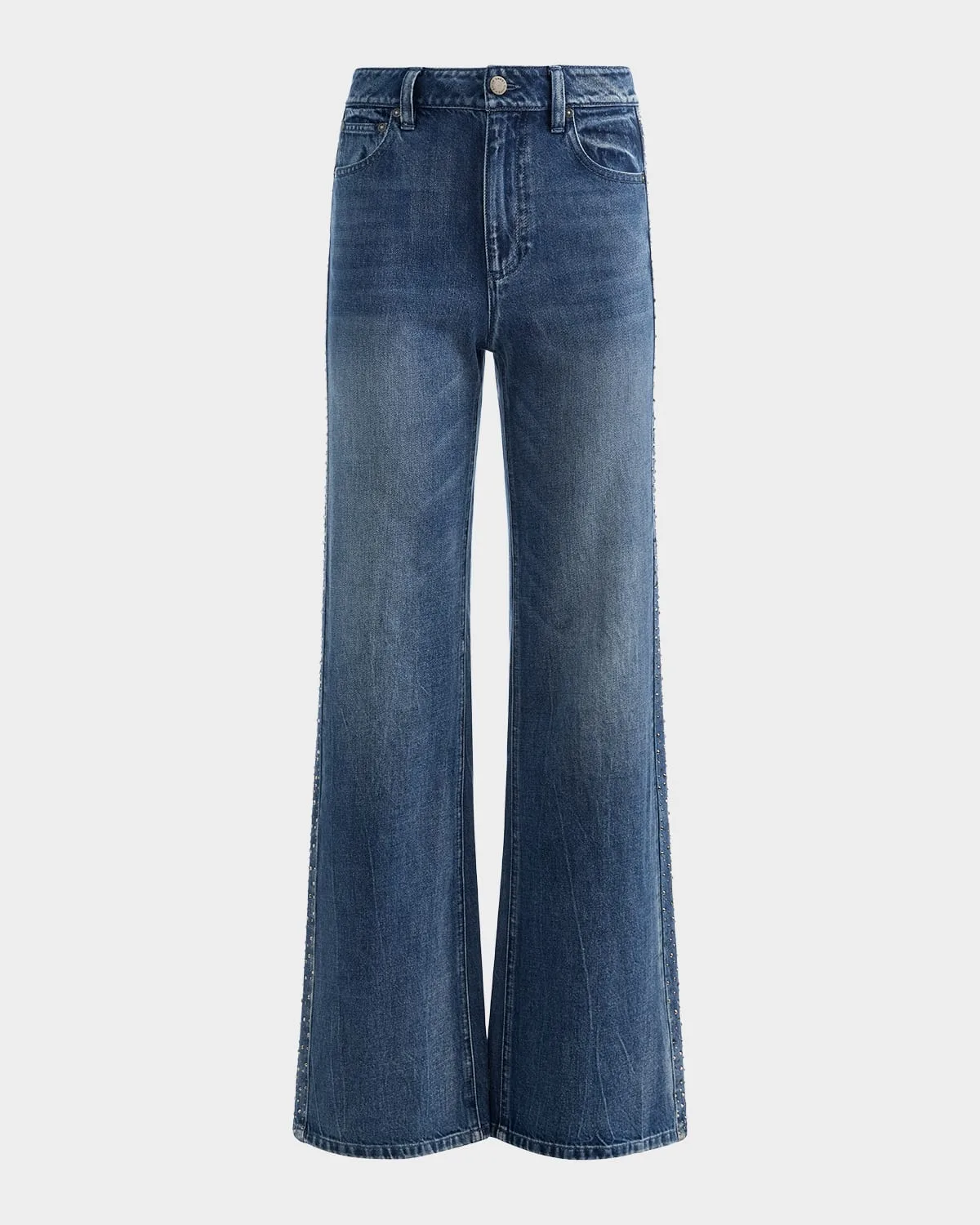 Chic Embellished Wide-Leg Jeans