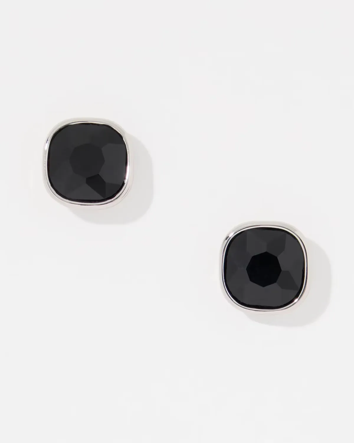 Black Glass Stud Earrings