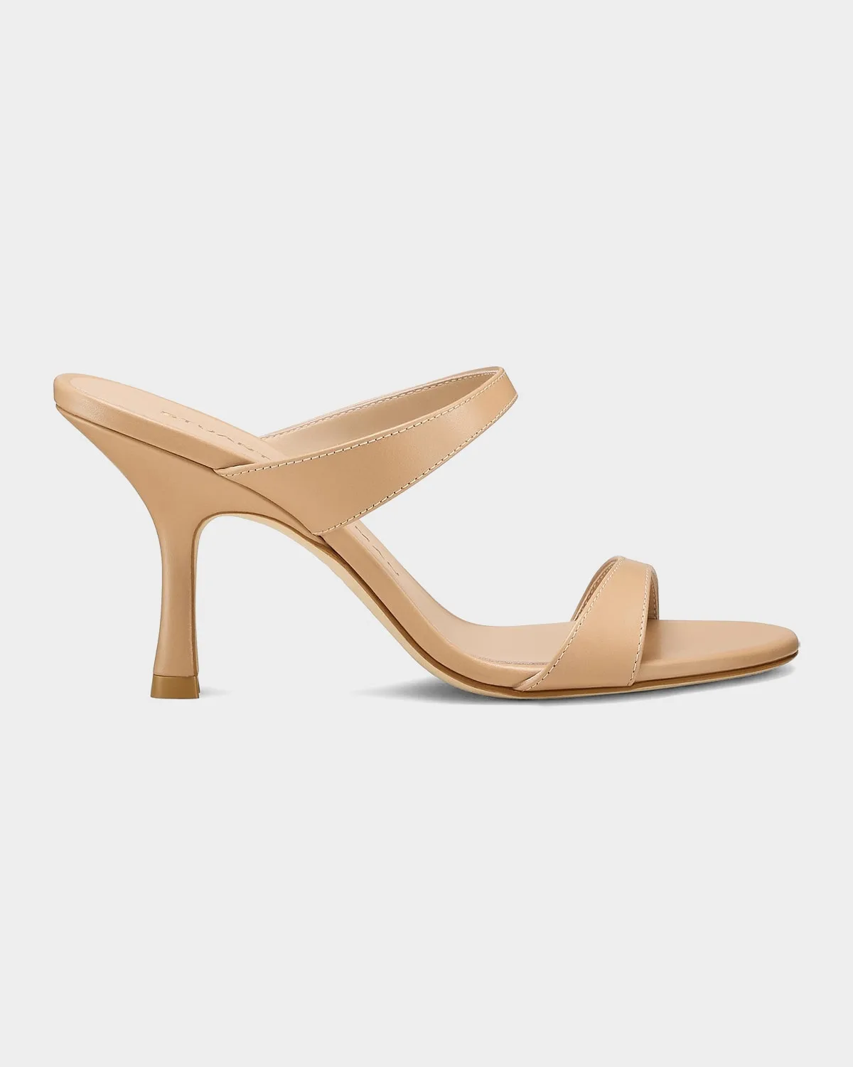 85mm Nudist Leather Dual-Strap Sandals