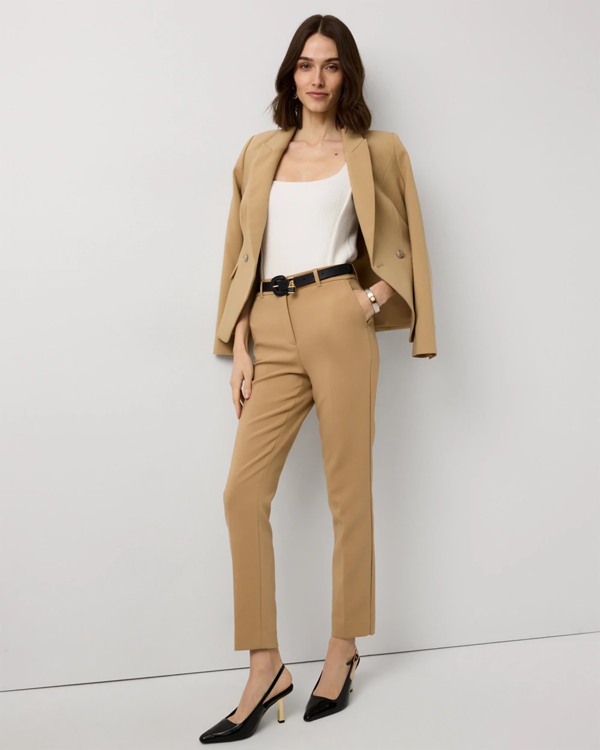 High-Rise Slim Ankle Pants