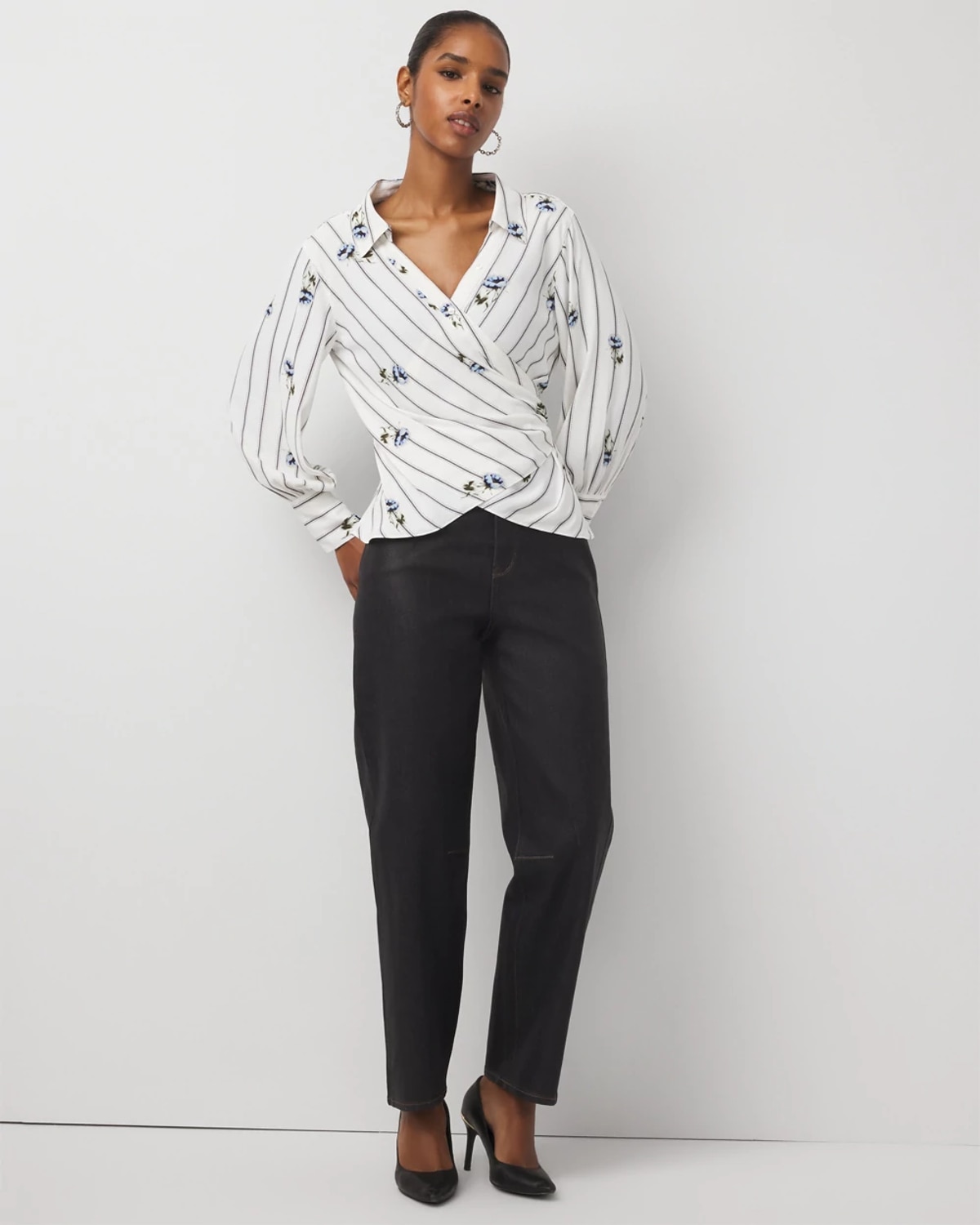 Clear Coated Extra High-Rise Barrel Jeans