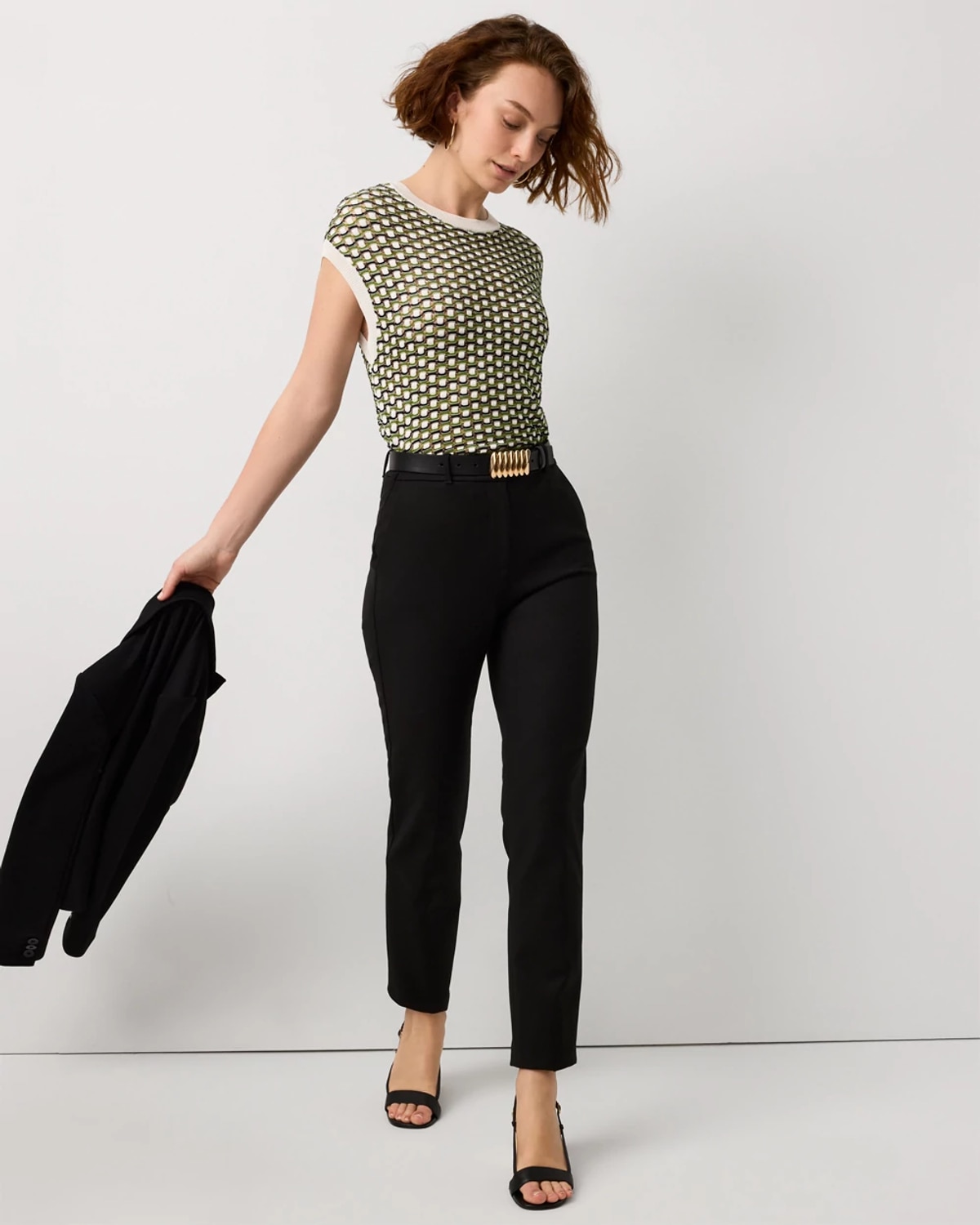 High-Rise Slim Ankle Pants