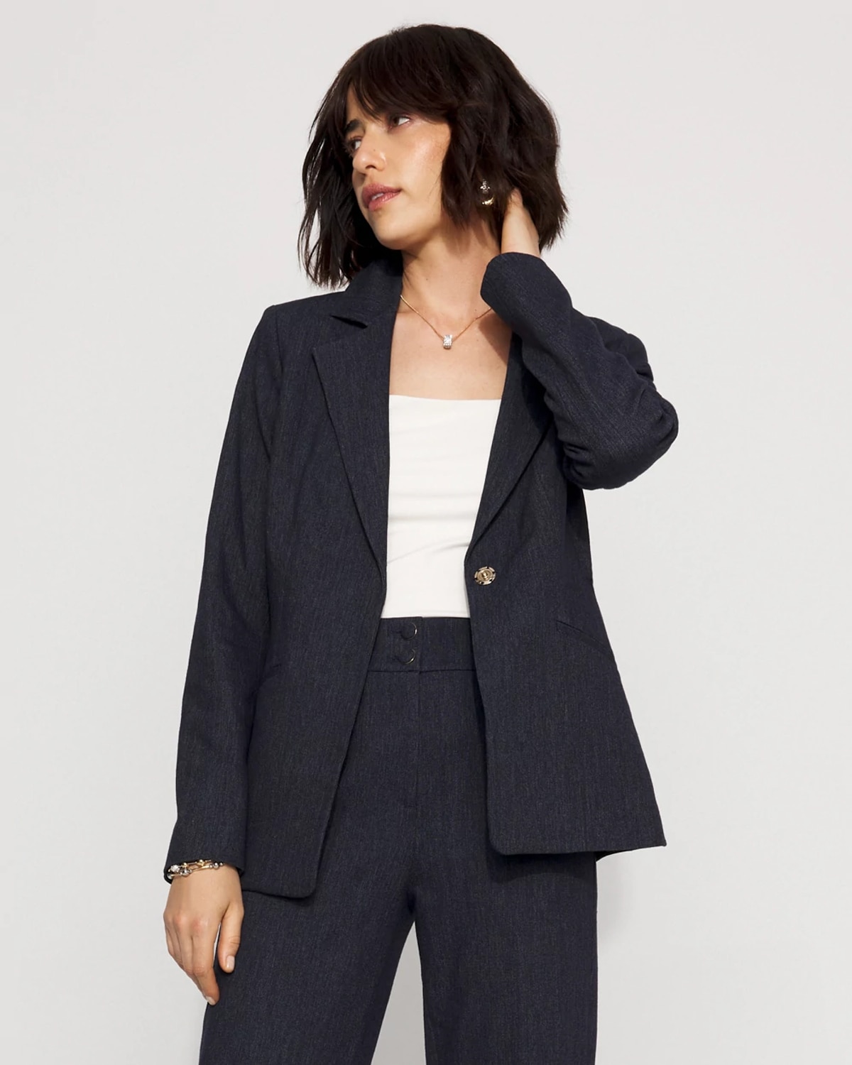 Denim-Look Blazer