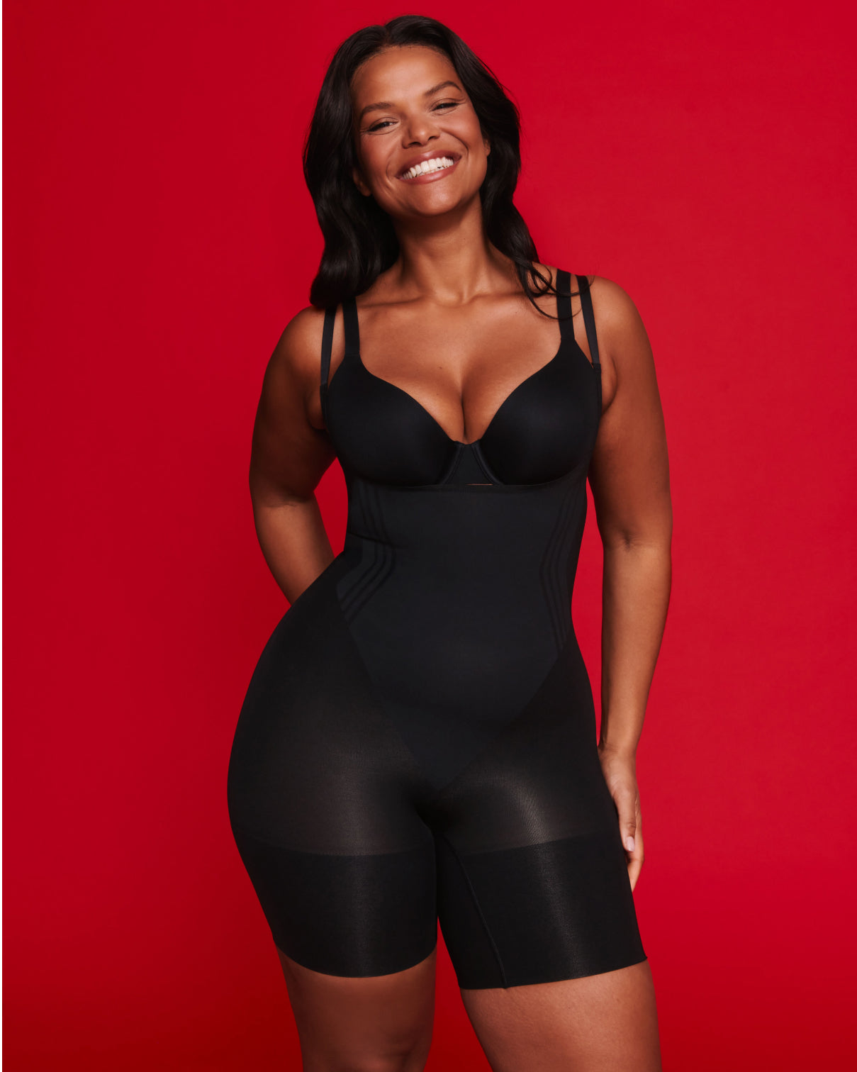 SPANXsculpt GoFigure Open-Bust Mid-Thigh Bodysuit