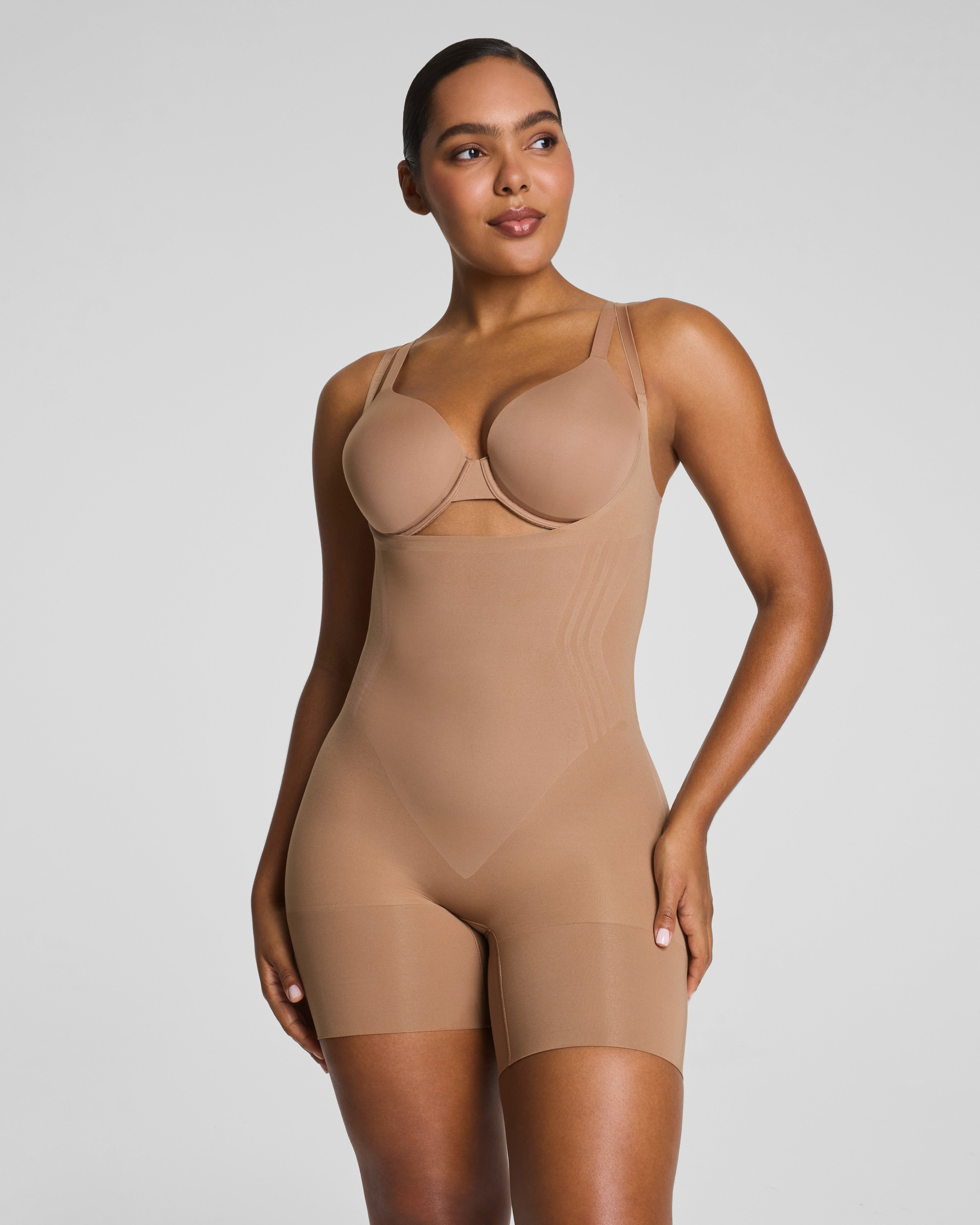 SPANXsculpt GoFigure Open-Bust Mid-Thigh Bodysuit