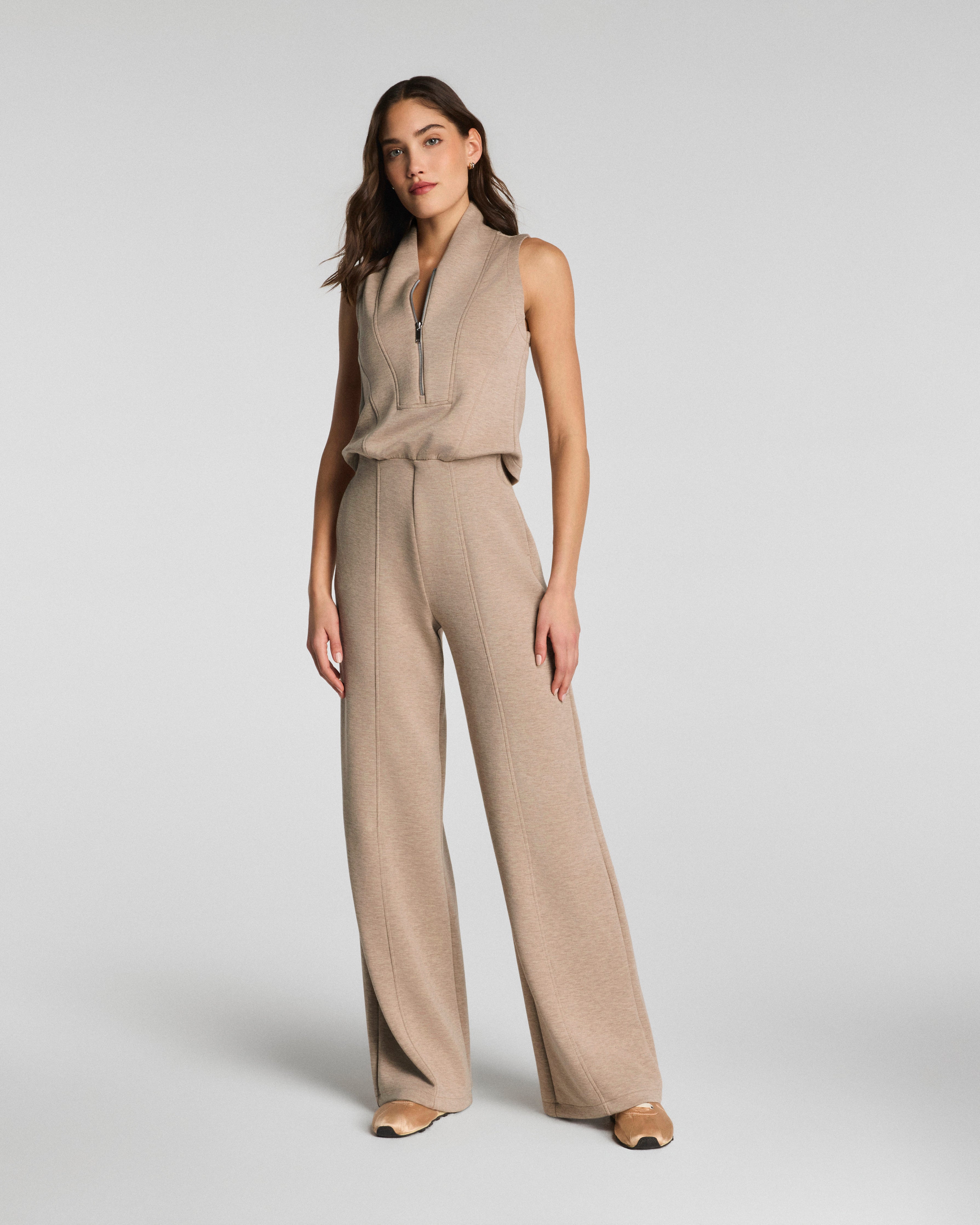AirEssentials Shawl Collar Half Zip Top Jumpsuit by SPANX
