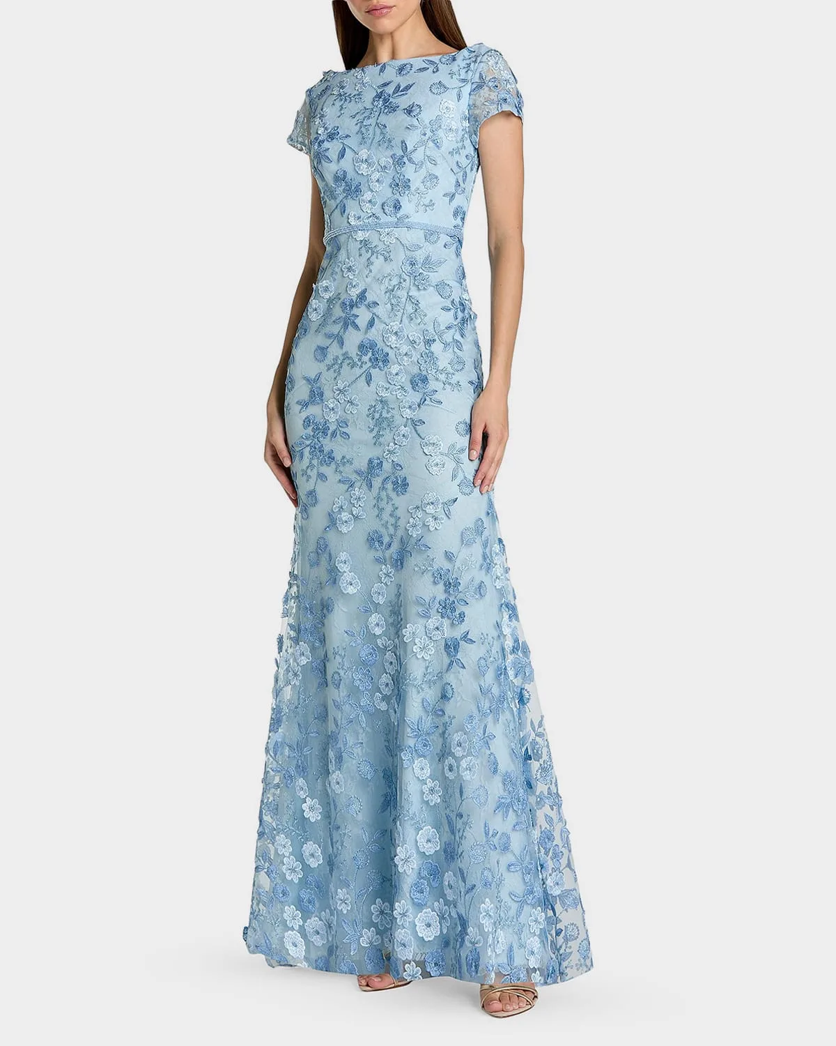 Beaded & Embroidered Lace Gown