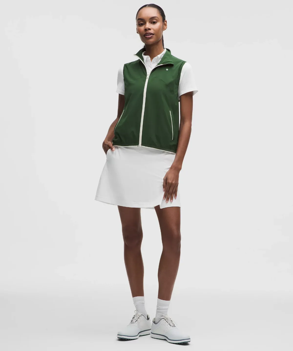 Stretch Twill Front Pleat Golf Skirt