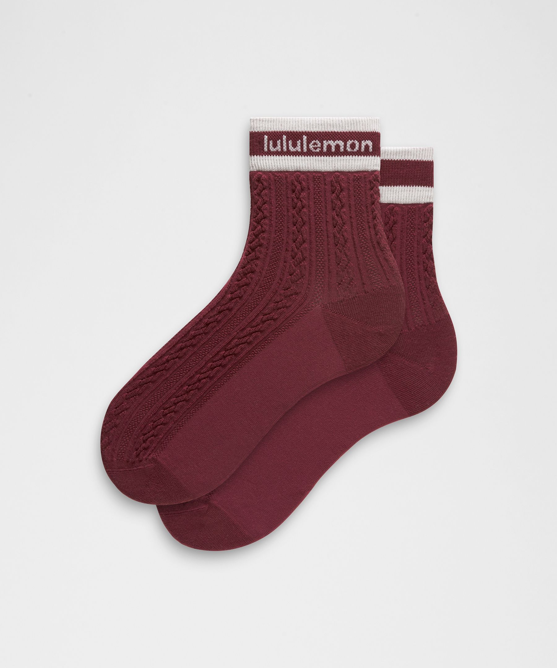 Cable-Knit Quarter Socks by lululemon