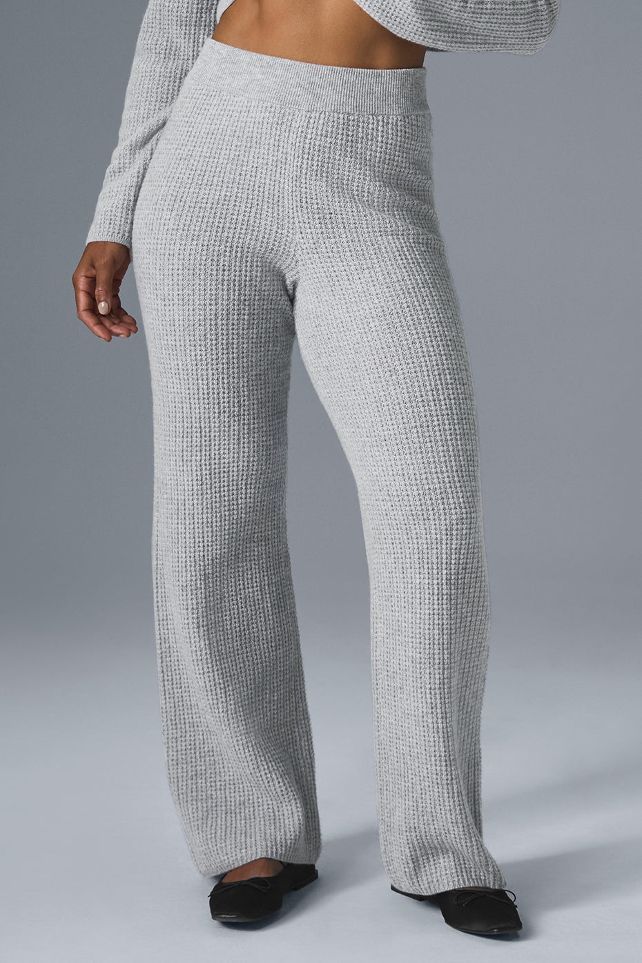 Cashmere High-Waist Plush Waffle Pants
