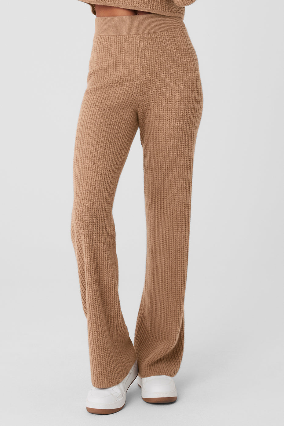 Cashmere High-Waist Plush Waffle Pants
