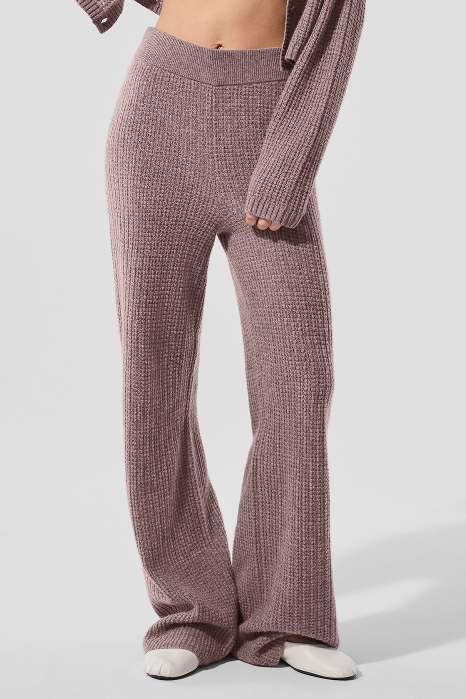 Cashmere High-Waist Plush Waffle Pants