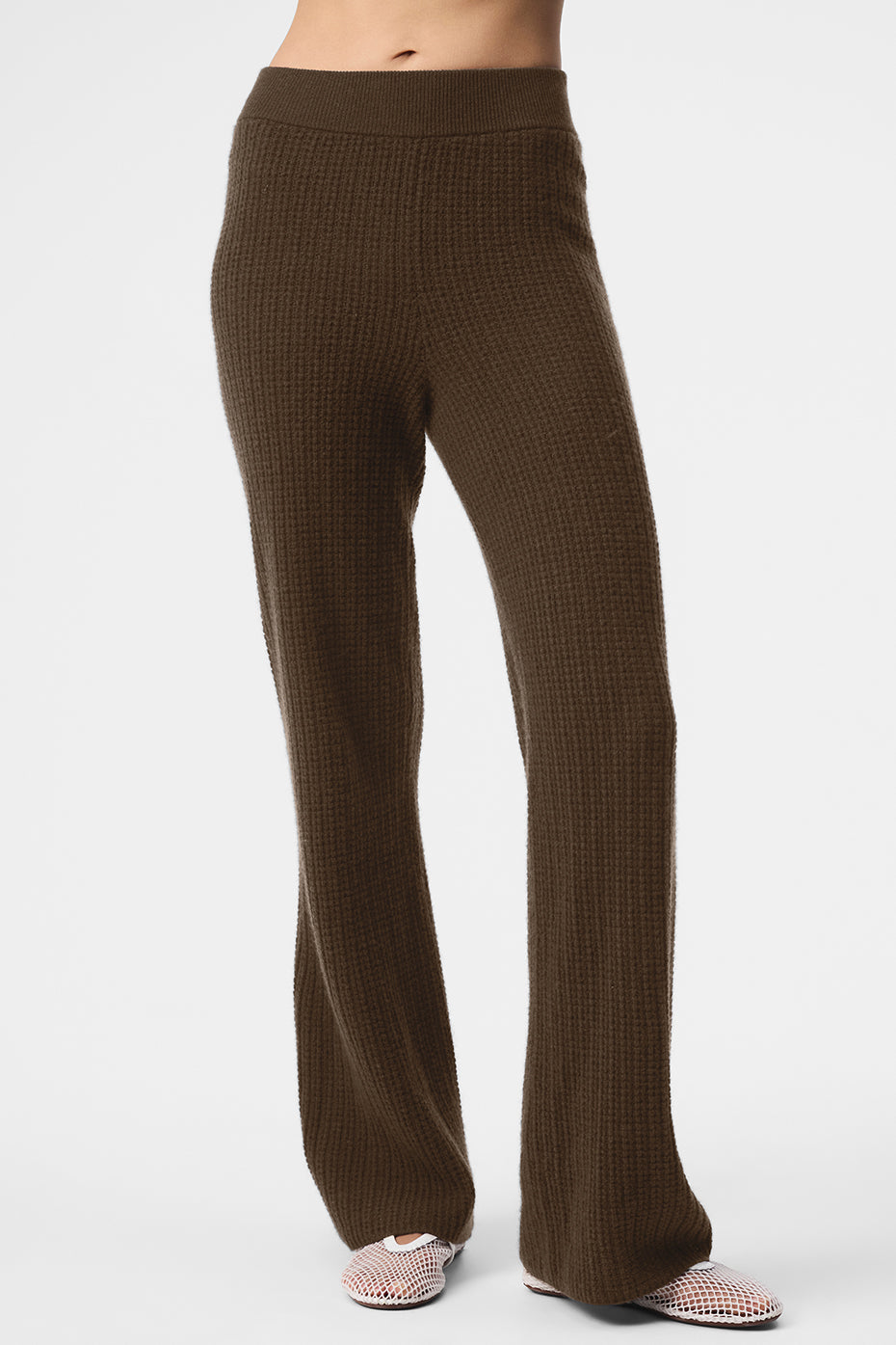 Cashmere High-Waist Plush Waffle Pants