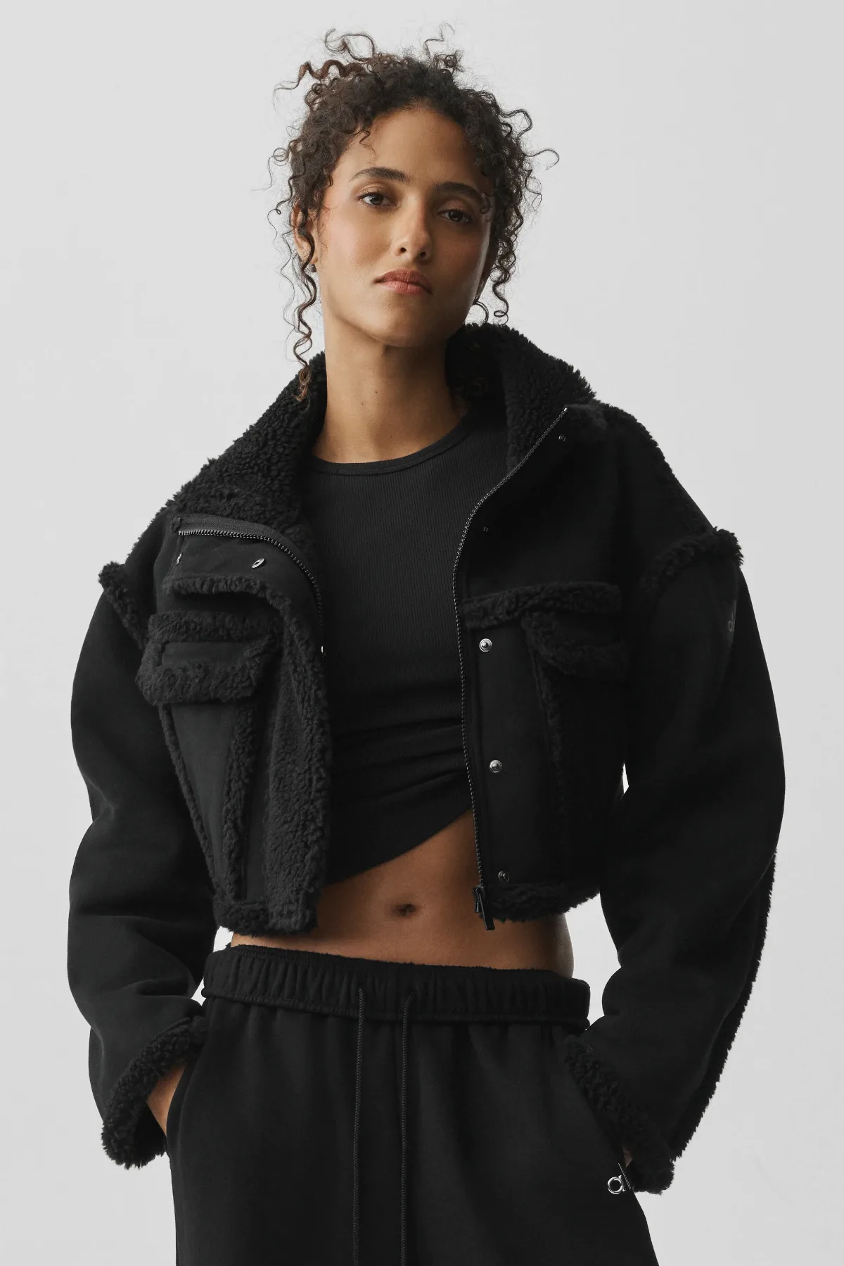 Faux Shearling Snowfall Cropped Jacket
