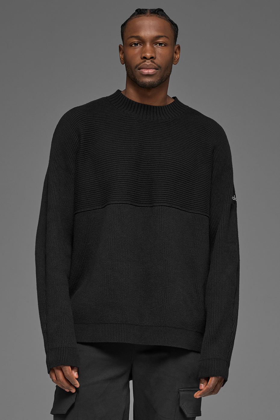 Domain Shift Rib Knit Sweater Crewneck Top