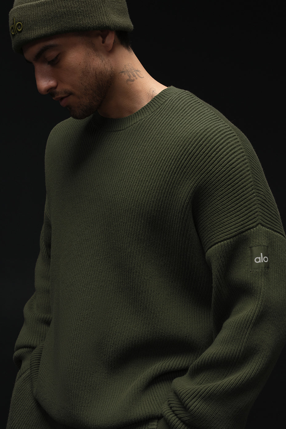 Domain Rib Knit Crewneck Sweater
