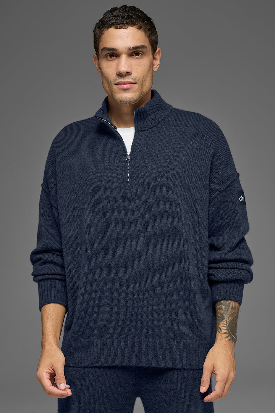 Wool Cashmere New Class 1/4 Zip Pullover Top