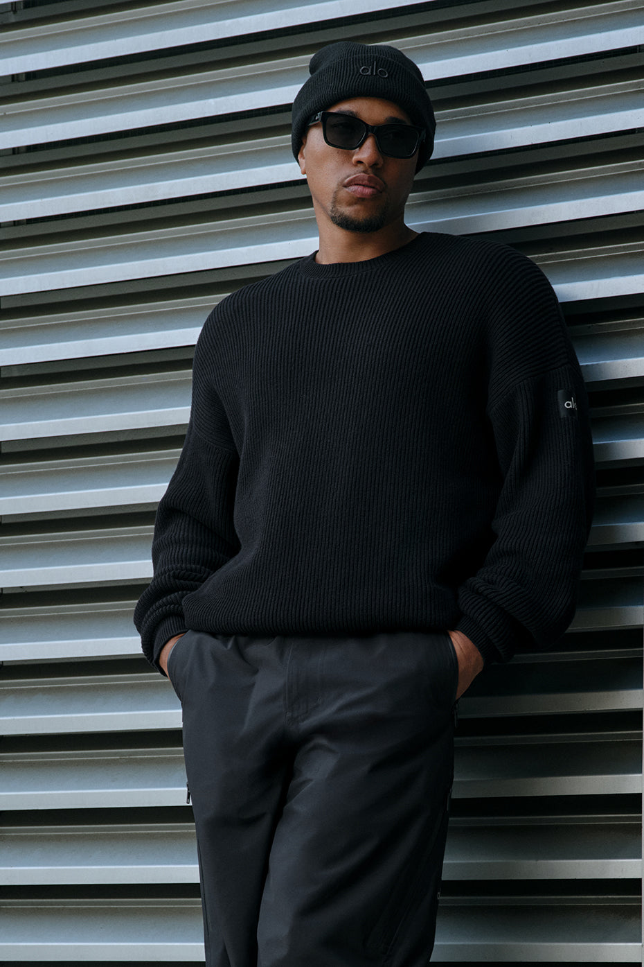 Domain Rib Knit Crewneck Sweater